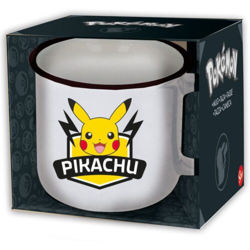 Taza de cerámica blanca para el desayuno con imagen de Pikachu 00474