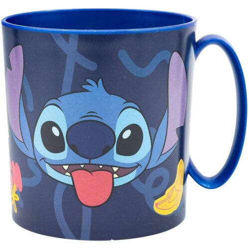 Taza infantil plástico Stitch reutilizable en microondas 350ml – Más de 3 años