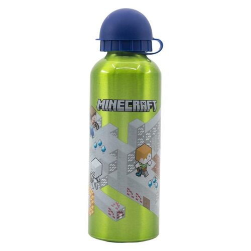 Botella de agua reutilizable Minecraft verde 530ml con ilustración