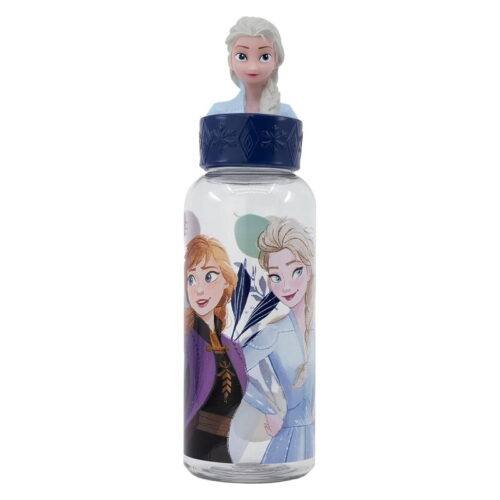 Botella de agua reutilizable de Elsa y Anna Frozen con figura 3D 560ml