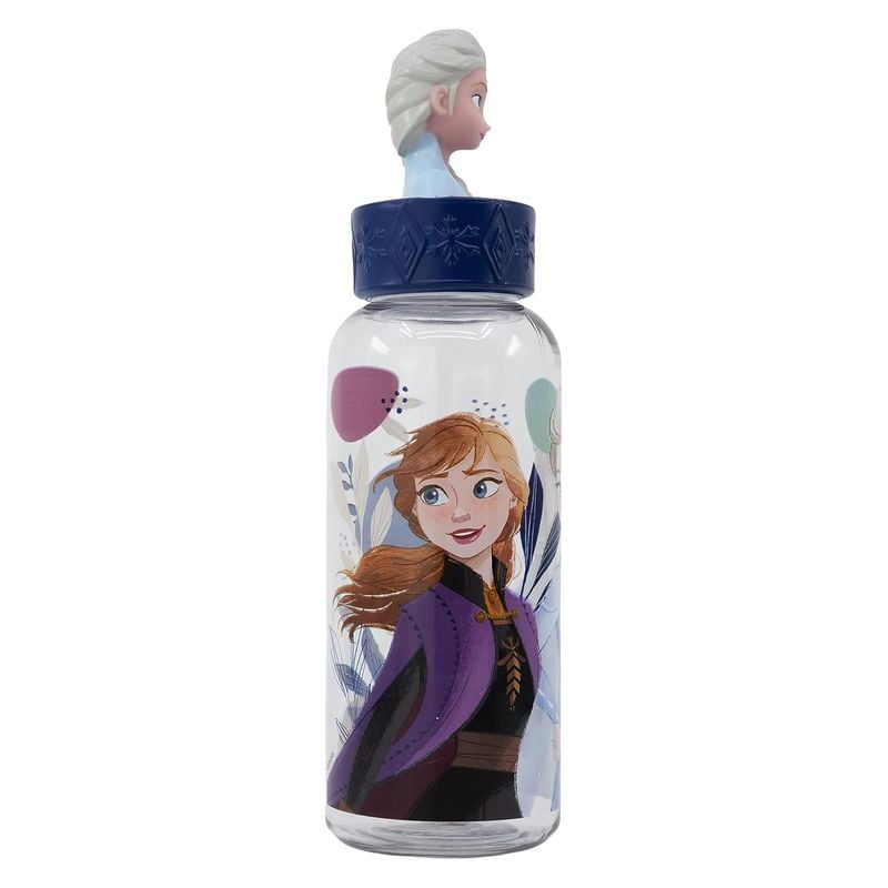 Botella de agua reutilizable de Elsa y Anna Frozen con figura 3D 560ml - Imagen 2