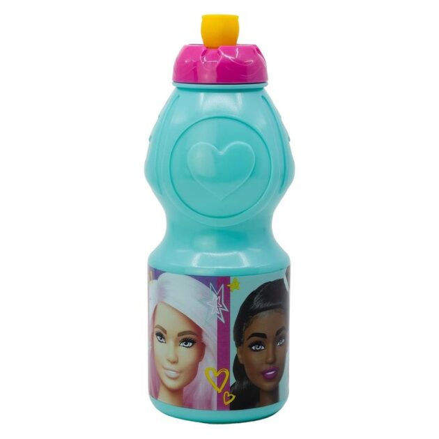 Botella de plástico de Barbie con cierre antigoteo 400ml - Más de 3 años