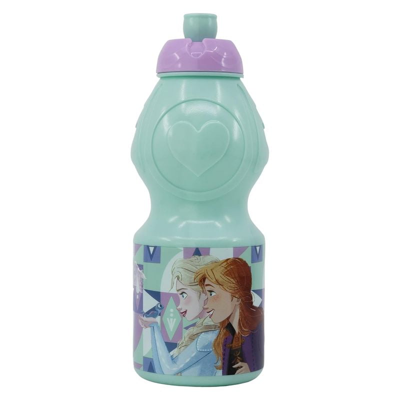 Botella de plástico infantil Frozen con cierre antigoteo 400ml - Imagen 2