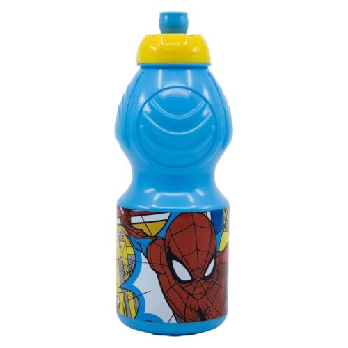 Botella plástico infantil azul Spiderman con cierre antigoteo 400ml