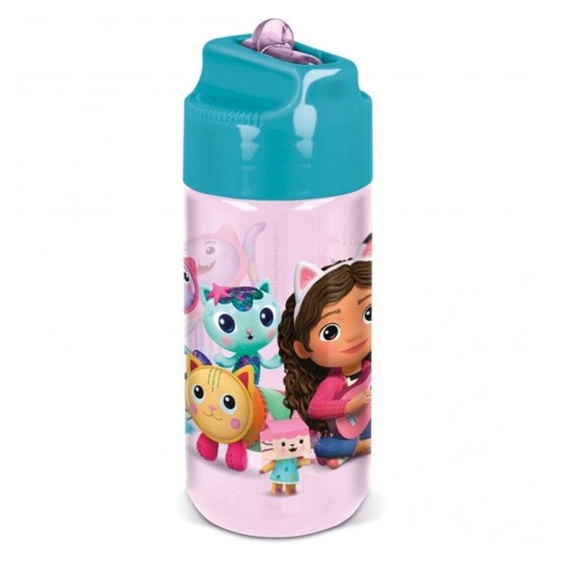 Botella de agua infantil con personajes de La casa de muñecas de Gabby