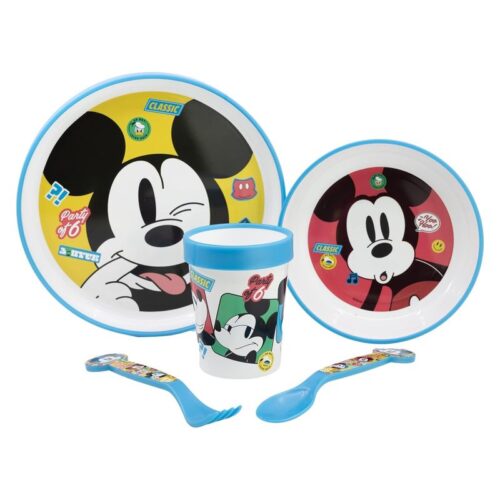 Vajilla infantil reutilizable Disney Mickey Mouse dibujo clásico