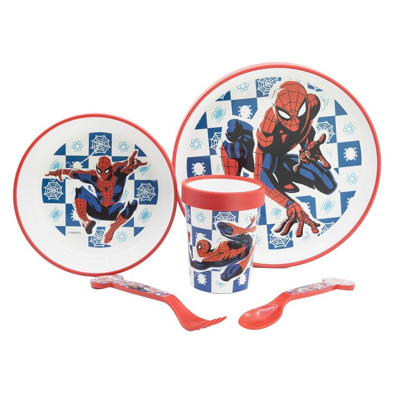 Vajilla infantil reutilizable Spiderman producto oficial 74785