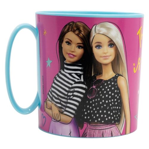 Taza infantil plástico reutilizable Barbie BB22 350ml para microondas