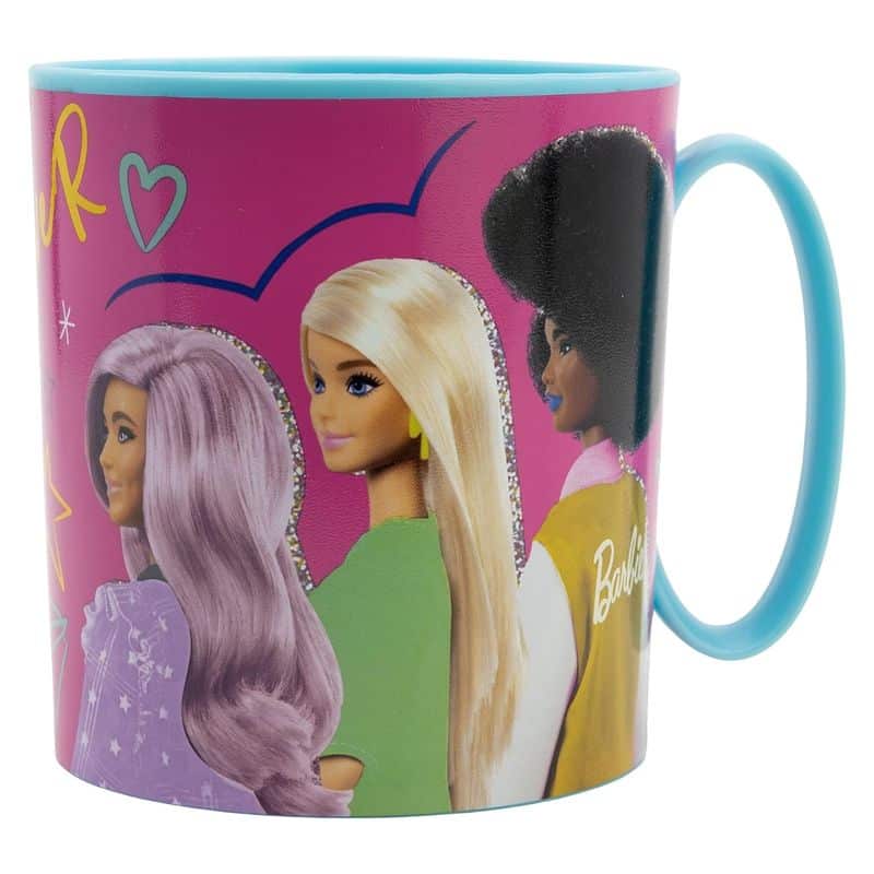 Taza infantil plástico reutilizable Barbie BB22 350ml para microondas - Imagen 2