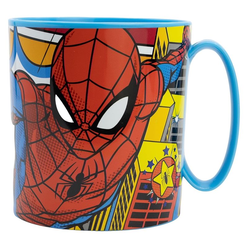 Taza infantil plástico Spidermann reutilizable en microondas 350ml - Más de 3 años