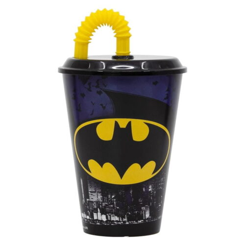 Vaso infantil con tapa y pajita Batman reutilizable 430ml 85540 Stor