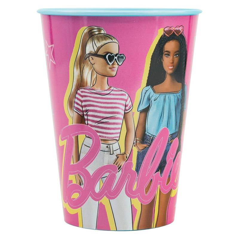 Vaso de plástico Barbie reutilizable 260ml con personajes - Más de 3 años
