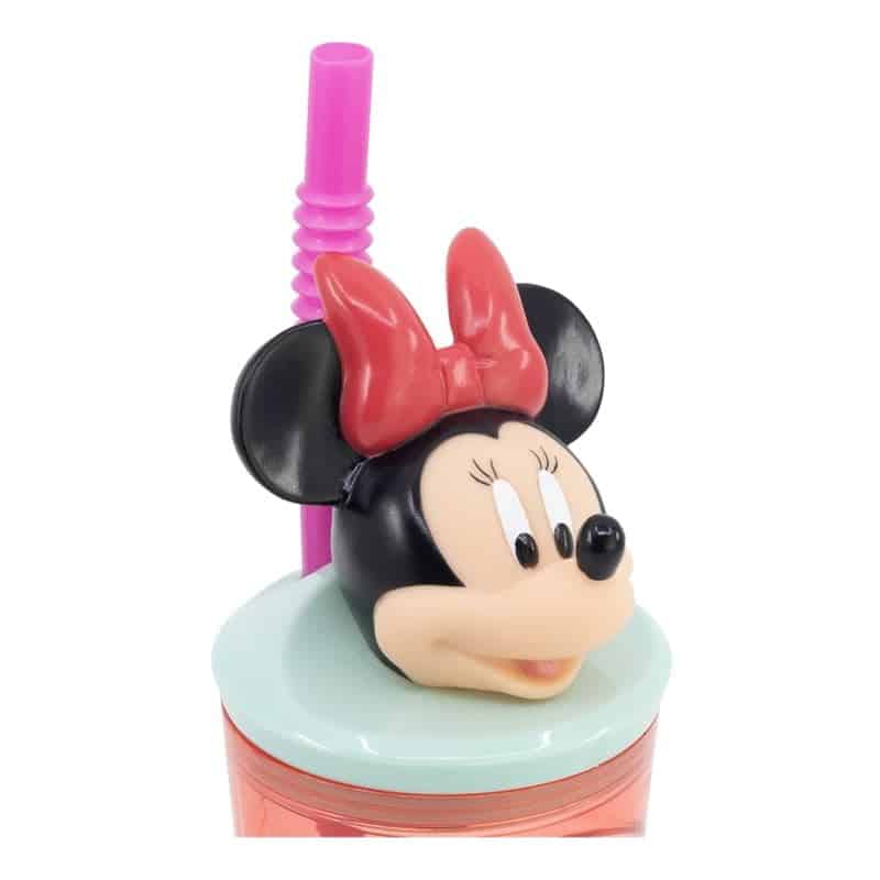 Vaso PVC con caña flexible y figura 3D del personaje Minnie 360ml 74466 - Imagen 2