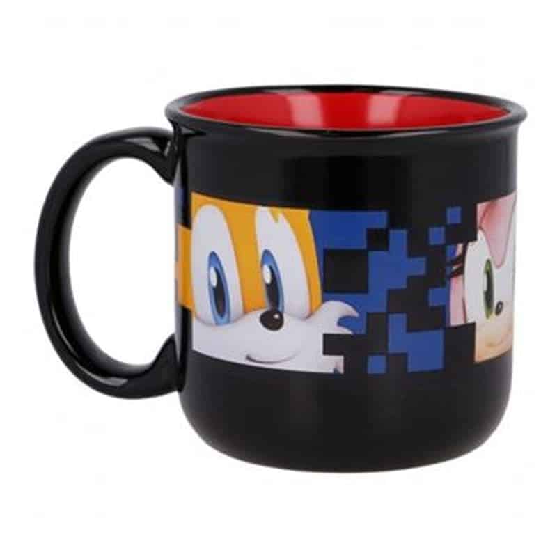Taza de cerámica negra para el desayuno con imágenes de Sonic 00498 - Imagen 2