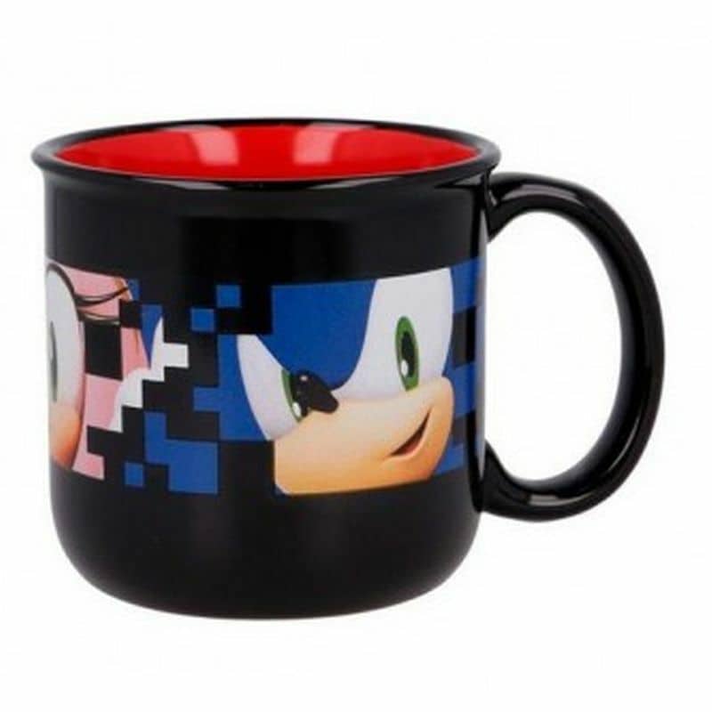 Taza de cerámica negra para el desayuno con imágenes de Sonic 00498 - Imagen 3