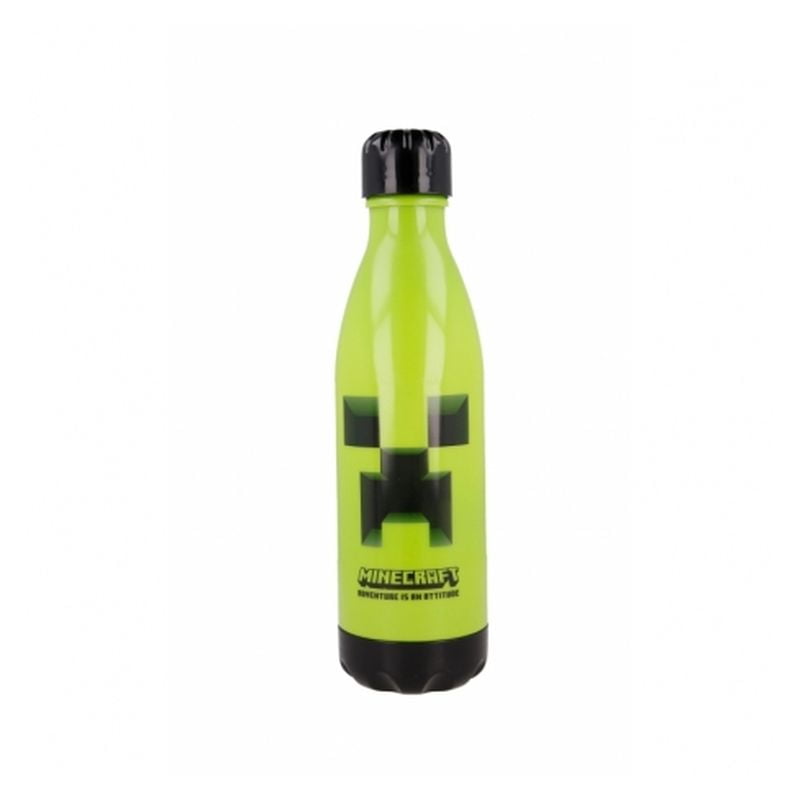 Botella de plástico verde con imagen del uego Minecraft 660ml 02180