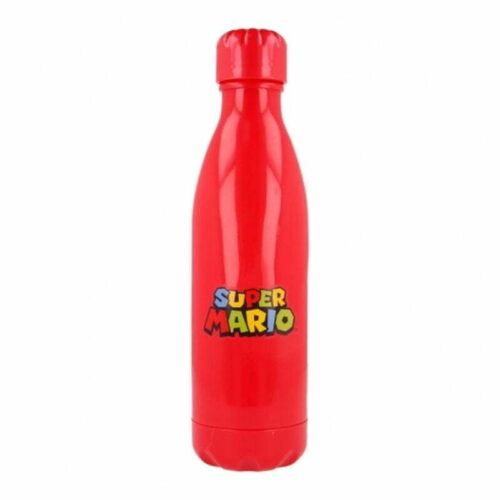 Botella de plástico roja con el logo del juego Super Mario 660ml 01370