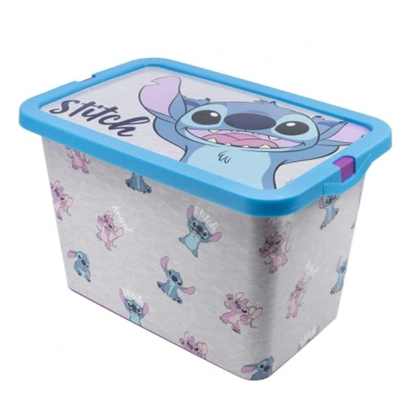Caja pequeña de almacenaje capacidad 7l personajes Stitch y Angel 02624