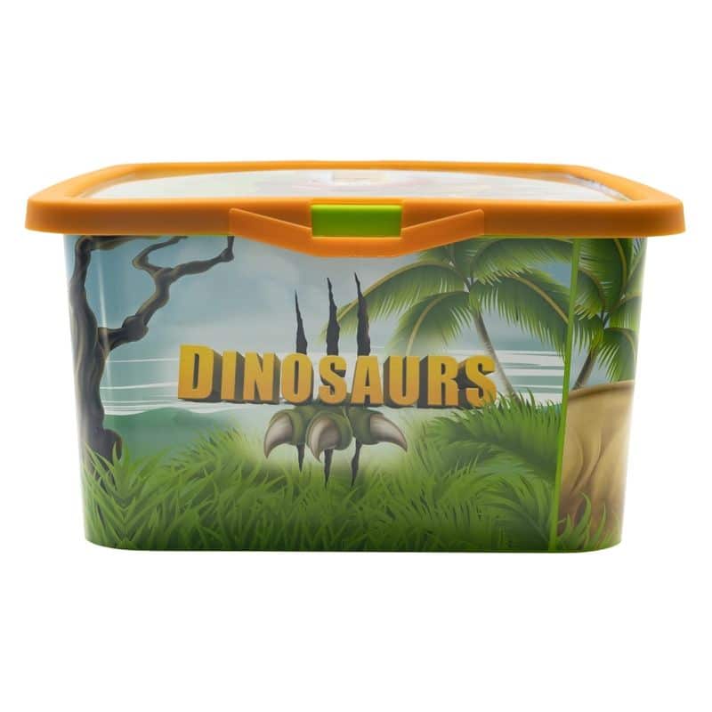 Caja mediana de almacenaje capacidad 13l con imágenes dinosaurios 03125 - Imagen 3