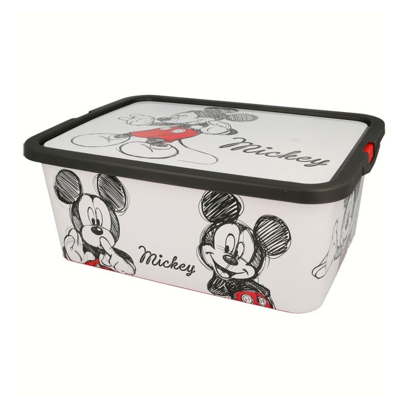 Caja mediana de almacenaje capacidad 13l con imágenes de Mickey 02645