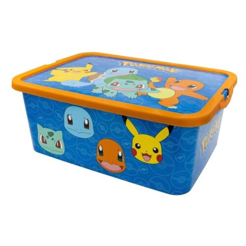 Caja mediana de almacenaje capacidad 13l con imágenes de Pokémon 02025