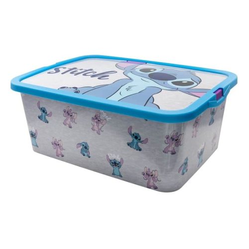 Caja mediana de almacenaje capacidad 13l personajes Stitch y Angel 02435
