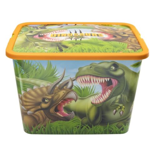 Caja grande de almacenaje capacidad 23l con imágenes dinosaurios 03126