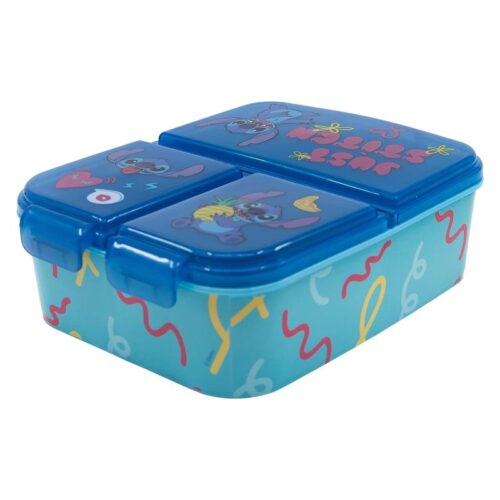 Fiambrera infantil de Stitch con tres compartimentos azul – Más de 3 años