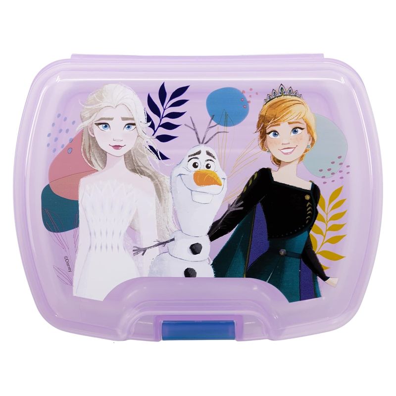 Sandwichera amplia lila de Anna, Elsa y Olaf de la película Frozen - Imagen 2