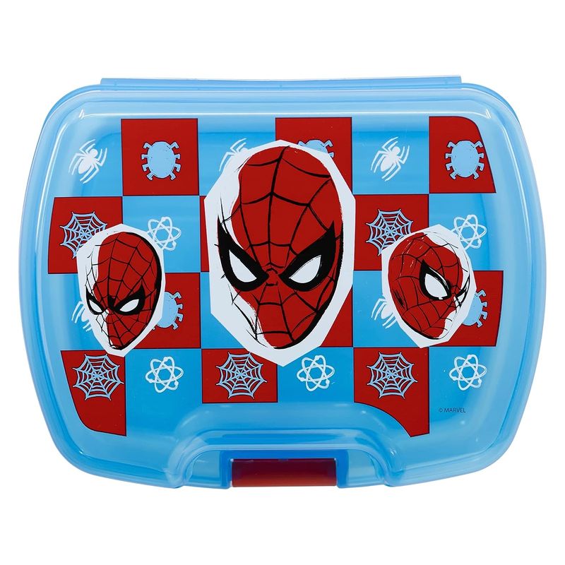 Sandwichera amplia azul infantil ilustraciones de Spiderman - Imagen 2