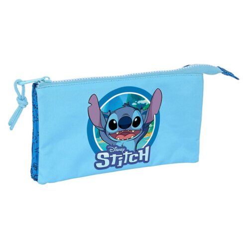 Estuche infantil triple de Disney Stitch celeste – Más de 4 años