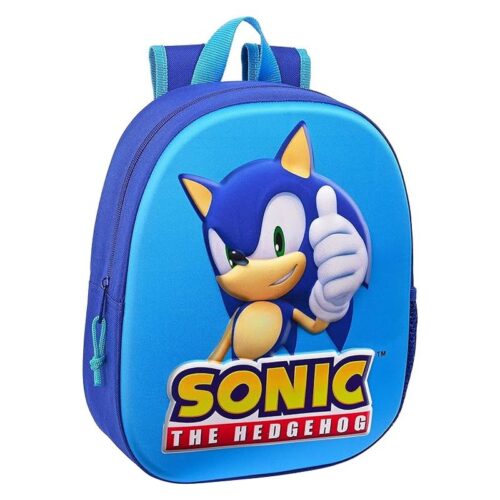 Mochila infantil Disney con ilustración de Sonic Speed en 3D azul