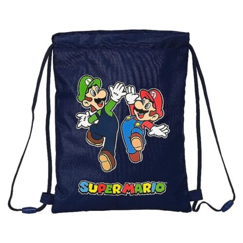 Saco de Super Mario Bros con los personajes de Mario Y Luigi azul marino – Más de 4 años