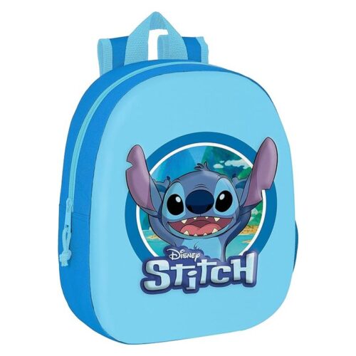 Mochila infantil Disney con ilustración de Stitch en 3D azul