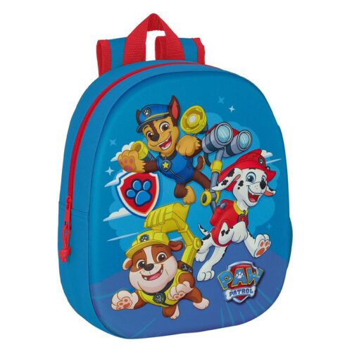 Mochila azul de La Patrulla Canina con dibujo 3D de una cremallera