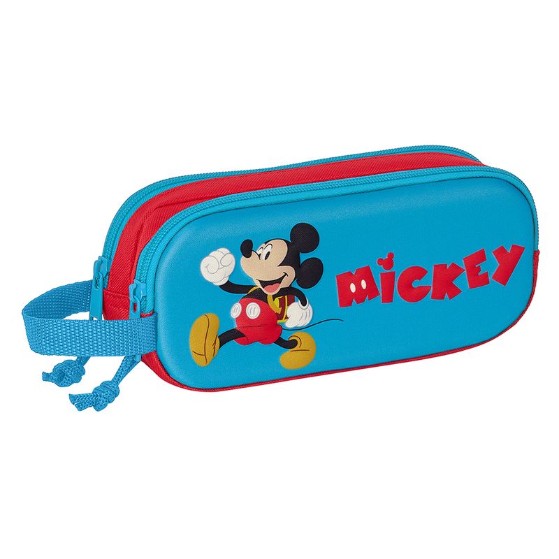 Esruche portatodo azul de Disney Mickey Mouse con doble compartimento