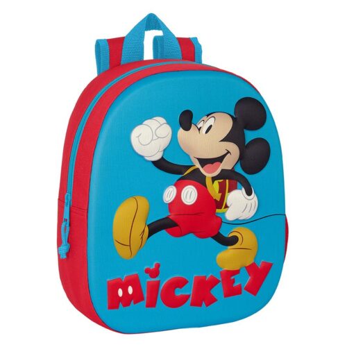 Mochila infantil azul Disney Mickey Mouse 3D de una cremallera