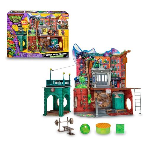 Guarida de las Tortugas Nunja en las alcantarillas Sewer Lair Playset – Más 4 de años