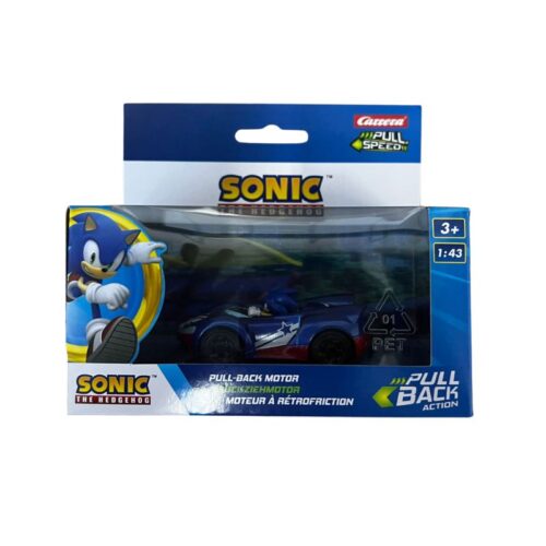 Mini figura de Sonic con su coche azul con estrella blanca Sonic The Hedgehog – Más de 3 años