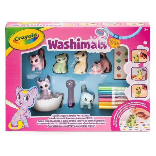 Washimals kit de 6 mascotas con colores y pegatinas para decorar  74-7515