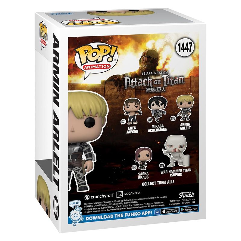 Funko POP! Animation 1447 Attack on Titan Armin Arlelt figura vinilo - Imagen 3