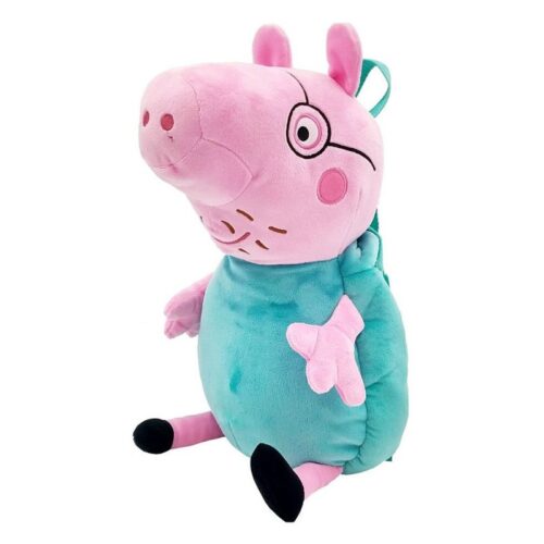 Mochila infantil Peppa Pig peluche personaje Papa Pig Bizak