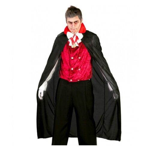 Capa negra para disfraz de vampiro de 90cm Halloween 18334 GUIRCA