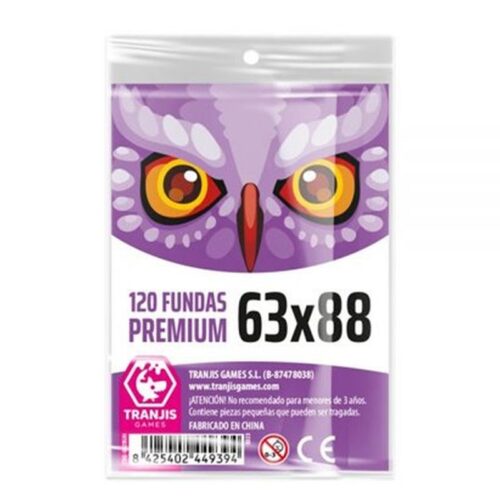 Pack de 120 fundas protectoras de cartas 63x88mm Búho Tranjis Games