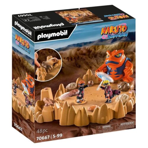 Playmobil 70667 Naruto vs Pain batalla con base del cráter y Gamakichi