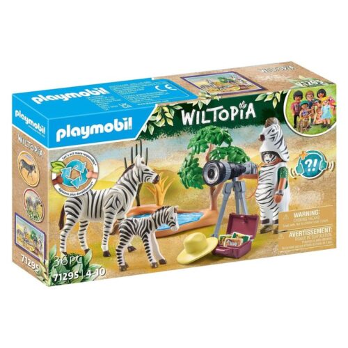 Playmobil 71295 Wiltopia fotografo haciendo un reportaje de cebras