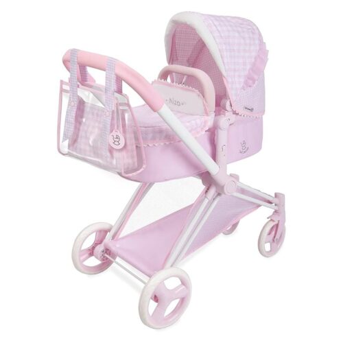 Cochecitos para muñecas 3 en 1 Niza DeCuevas rosa y blanco 81746
