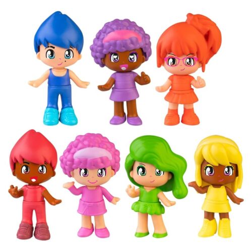 Set de siete figuras Pinypon Rainbow Tube multicolor PNY43000 FAMOSA
