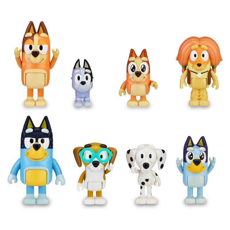 Pack de ocho figuras Bluey familia y compañeros Famosa BLY49000