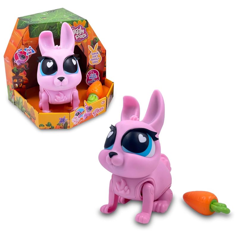 Mascota interactiva Jiggly Pets Pixie Conejo rosa movimiento y sonidos - Imagen 2